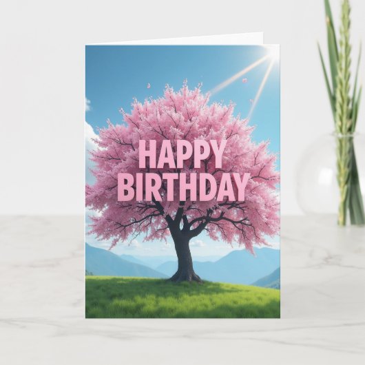 桜の木の誕生日カード カード (正面)