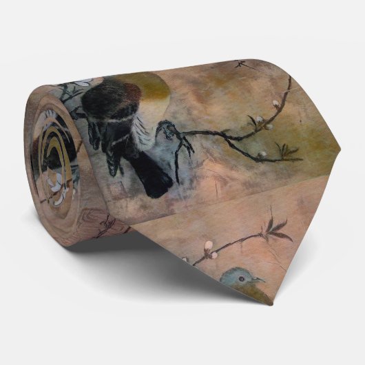 桜の木の鳥 ネクタイ (ロール)