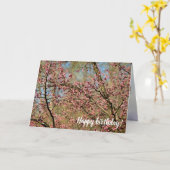 桜の木は開花に準備ができている春庭 カード (黄色い花)