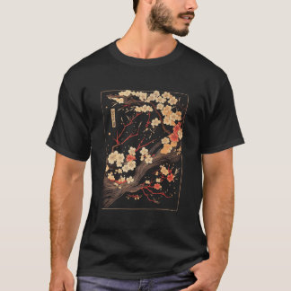 桜の木版画 日本画 アル Tシャツ