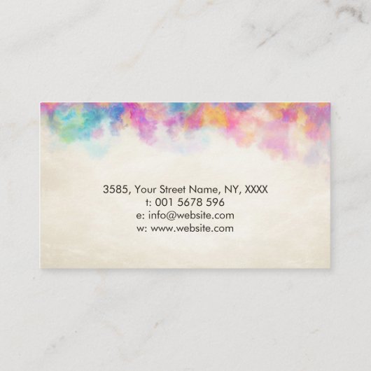 桜の木 – カラフル葉 名刺 (裏面)