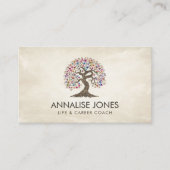 桜の木 – カラフル葉 名刺 (正面)