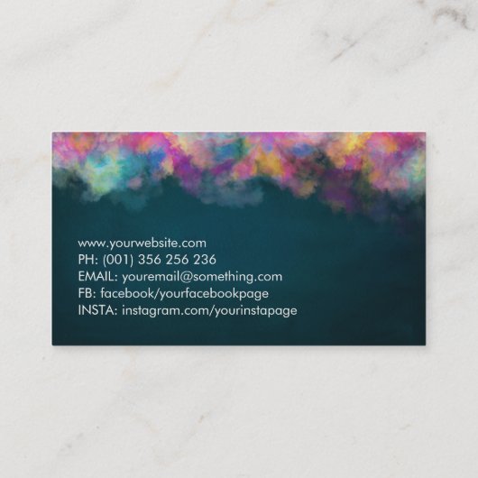 桜の木 – カラフル葉 名刺 (裏面)