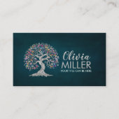 桜の木 – カラフル葉 名刺 (正面)