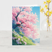 桜の木 カード (黄色い花)