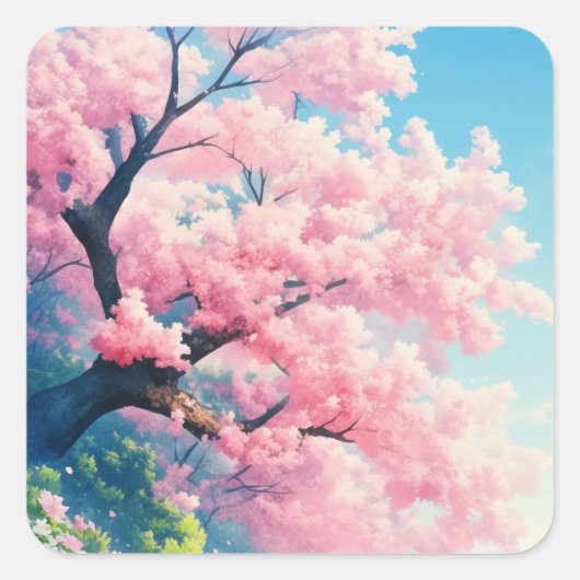 桜の木 スクエアシール (正面)