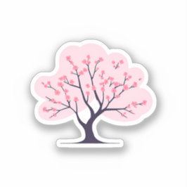 桜の木 ピンクの花 シール