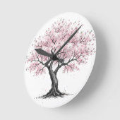 桜の木 ラウンド壁時計 (傾斜)