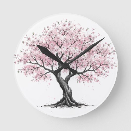 桜の木 ラウンド壁時計 (正面)