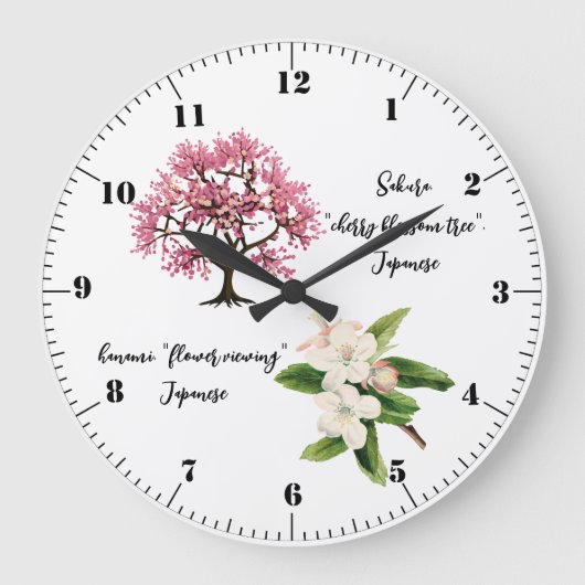 桜の木 ラージ壁時計 (正面)