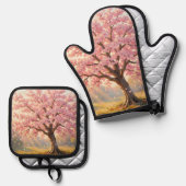 桜の木 春 鍋つかみ&鍋敷きセット (正面/裏面)