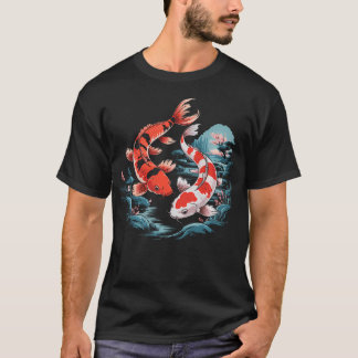 桜の木 錦鯉 陰 Tシャツ
