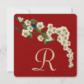 桜の枝でお日程を保存 招待状 (裏面)