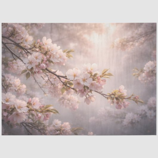 桜の枝のデコパージュペーパー 薄葉紙 (正面)