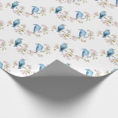 桜の枝の山のブルーバード ラッピングペーパー (角)