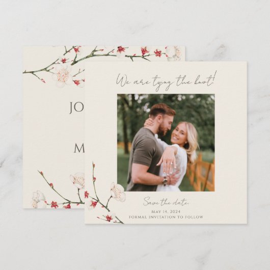 桜の枝の招待状 招待状 (正面/裏面)