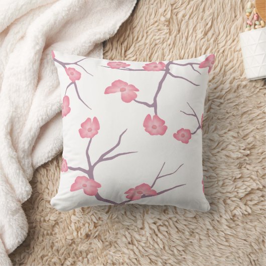 桜の枝の枕 クッション (ブランケット)