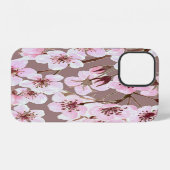 桜の枝の水彩パターン iPhoneケース (裏面横)
