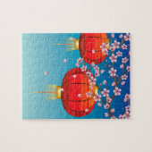 桜の枝2が付いている中国のなランタン ジグソーパズル (横)