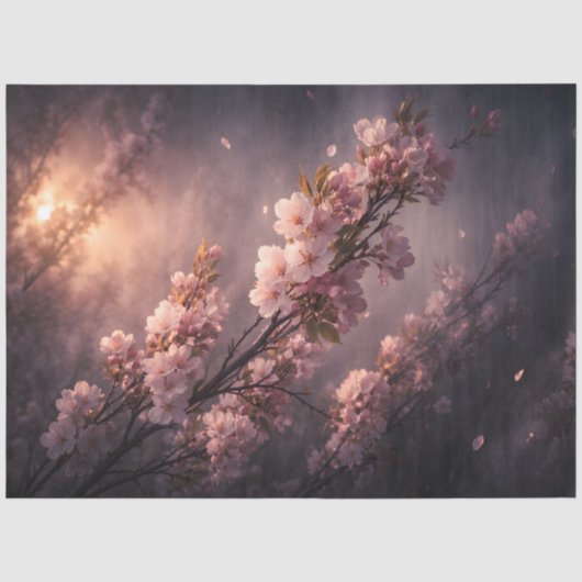 桜の枝 スプリング フローラル ボタニカル 薄葉紙 (正面)