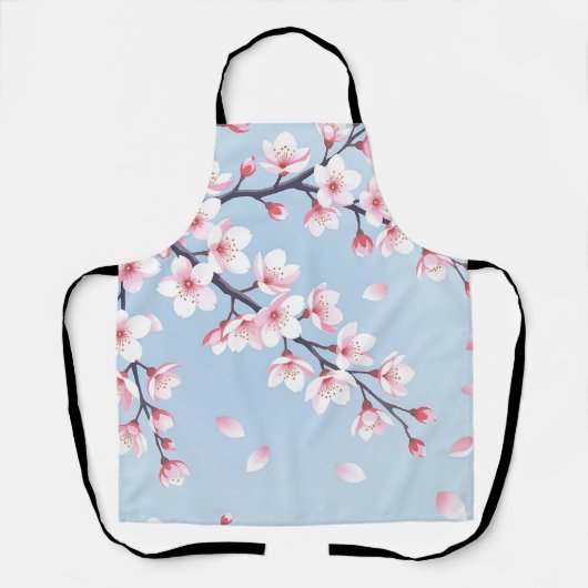 桜の枝 静かなパターン エプロン (正面)