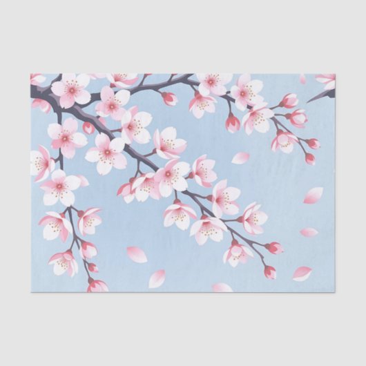 桜の枝 静かなパターン 薄葉紙 (正面)