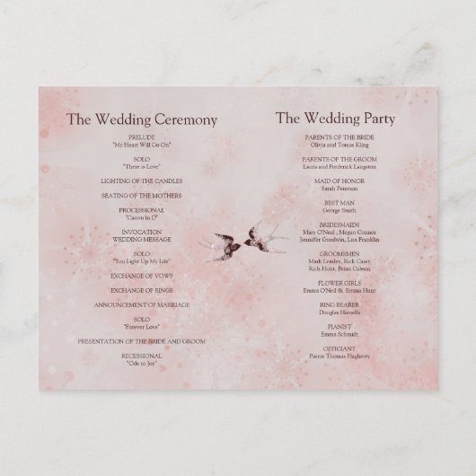 桜の桜および愛つばめプログラム 案内ポストカード (裏面)