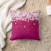 桜の桜の明るい赤紫色及び白い花 クッション (ブランケット)