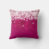 桜の桜の明るい赤紫色及び白い花 クッション (裏面)