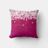 桜の桜の明るい赤紫色及び白い花 クッション (正面)