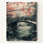 桜の橋の墨絵風景 ノートブック (裏面)