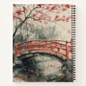 桜の橋の墨絵風景 (2) ノートブック (裏面)