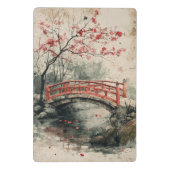 桜の橋の墨絵風景 (2) ミニクリップボード (裏面)