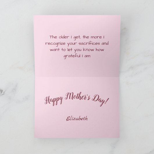 桜の母の日 シーズンカード (内部)