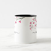 桜の母フラワーピンクボタニカル ツートーンマグカップ (中央)