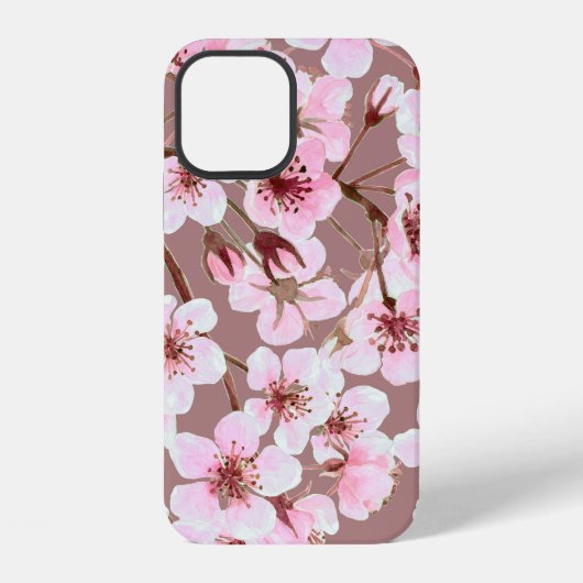 桜の水彩シームレスパターン iPhoneケース (裏面)