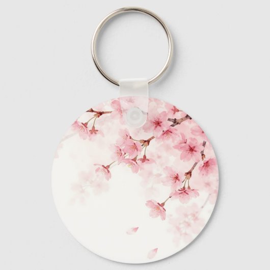 桜の水彩柄 キーホルダー (正面)