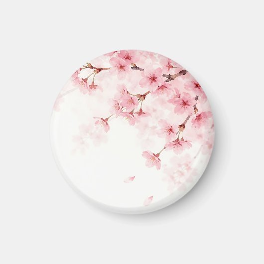 桜の水彩柄 マグネット (正面)