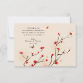 桜の水彩画ウェディングサンキューレター 招待状 (裏面)