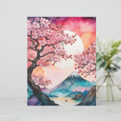 桜の水彩絵画紙 (スタンド正面)