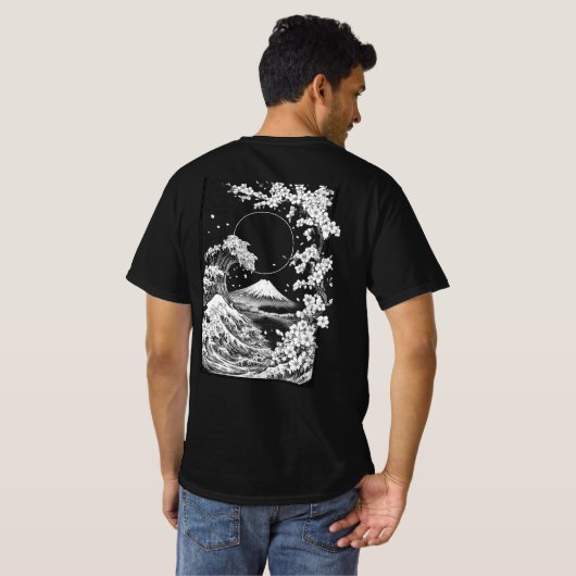 桜の波 Tシャツ (裏面フル)