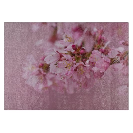 桜の淡いピンクの反射 カッティングボード (正面)