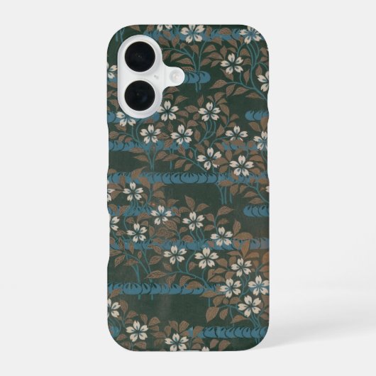 桜の筏デザインのスマホケース | 桜の花  iPhone 16ケース (裏面)