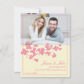 桜の節目写真招待状 セーブザデート (正面)