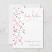 桜の結婚式のサンキューカードの前部 サンキューカード (裏面)