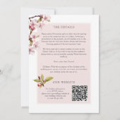桜の結婚式の詳細とウェブサイト 招待状 (裏面)