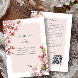 桜の結婚式の詳細とウェブサイト 招待状