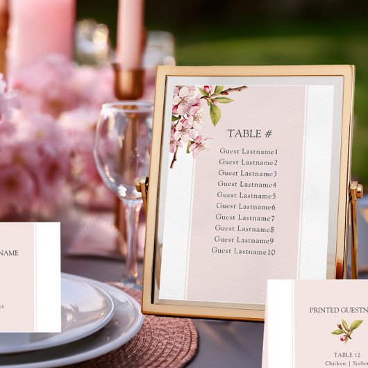 桜の結婚式 テーブル席次カード