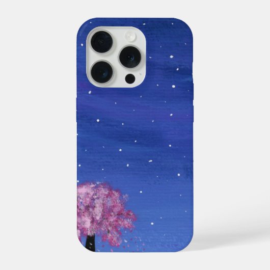 桜の絵のスマホケース iPhoneケース (裏面)