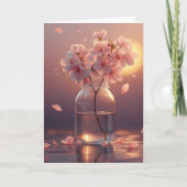 桜の絵葉書 - 上品な手描きのさくら カード (正面)